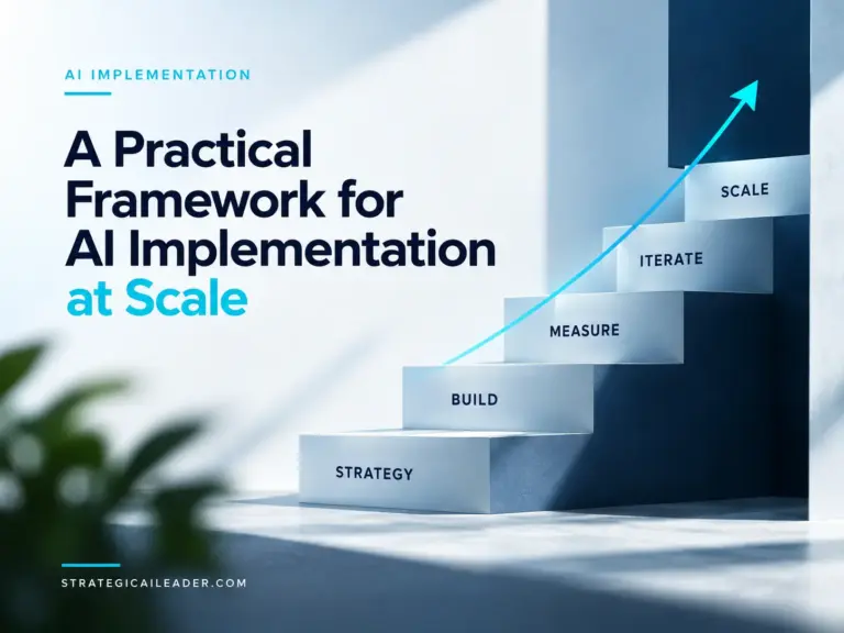 Hero graphic showing a five-step business bottleneck framework from strategy through scale, illustrating how leaders identify and improve throughput constraints.