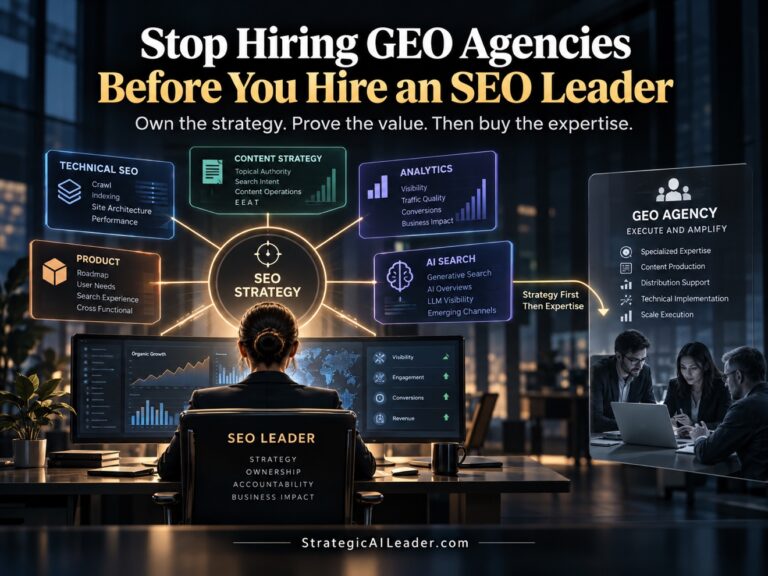 Stop Hiring GEO Agencies Before You Hire an SEO Leader - Own the strategy. Prove the value. Then buy the expertise.